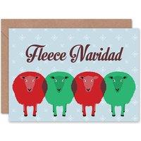 Artery8 Xmas Merry Spanish Pun Present Sheep Christmas Card