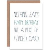 Artery8 Folded Card Birthday Greetings Card in White