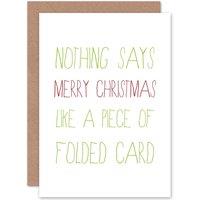 Artery8 Funny Folded Card Christmas Greetings Card in White