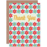 Artery8 Thanks Thank You Friend Happy Flowers Present Greetings Card