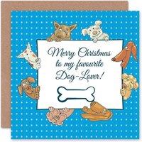 Artery8 Xmas Merry Lover Pooch Fun Present Dog Christmas Card
