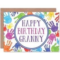 Artery8 Colourful Hand Paint Prints Granny Birthday Card