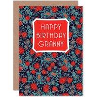 Artery8 Floral Fruit Pattern Granny Birthday Card