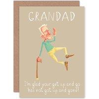 Artery8 Grandad Clicking Heels Get Up Go Funny Birthday Greetings Card in Beige