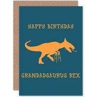 Artery8 Grandadsaurus Rex Greetings Card in Blue