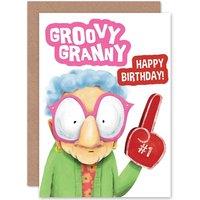Artery8 Birthday Happy Groovy Granny Gran Number One Greetings Card