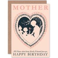 Artery8 Birthday Happy Mother Mum Mom Lovely Learned Greetings Card in Pink