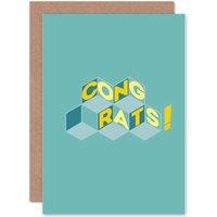 Wee Blue Coo Congrats Blocks Congratulations Card