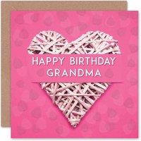 Wee Blue Coo Wicker Love Heart Gran Happy Birthday Grandma Card