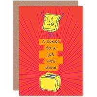 Artery8 Toast To A Job Well Done Greetings Card in Orange