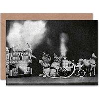 Artery8 Little Folk Animal Land Cats Dogs Fire Art Card