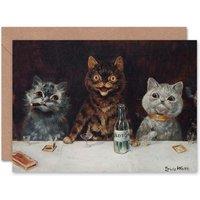 Artery8 Louis Wain The Bachelor Party Bar Animals Cat Lover Card