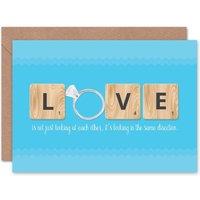 Artery8 Love Same Direction Ring Scrabble Birthday Wedding Card