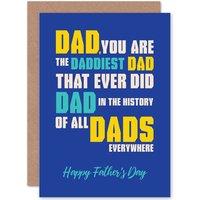 Artery8 Daddiest Dad Fathers Day Greetings Card in Blue