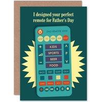 Artery8 Birthday Fathers Day Remote Control Funny Greetings Card in Blue