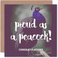 Wee Blue Coo Proud As Peacock Congratulations Card