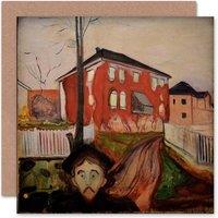 Artery8 Edvard Munch Rod Villvin Birthday Card