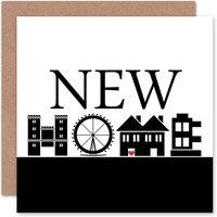 Artery8 Silhouette Home Congratulations New Home Card