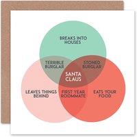 Artery8 Xmas Santa Venn Diagram Joke Fun Funny Christmas Card