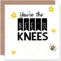 Wee Blue Coo Love Bees Knees Bee Flower New Friend Friendship Card