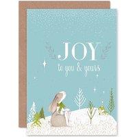 Artery8 Joy To You & Yours Greetings Card in Blue