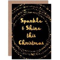 Artery8 Sparkle & Shine Christmas Greetings Card in Black