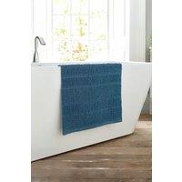 Deyongs Romeo Textured 100% Cotton Bath Mat - 1500gsm Absorbent Bathroom Rug | 1846 in Mid Blue
