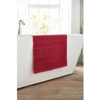 Deyongs Romeo Textured 100% Cotton Bath Mat - 1500gsm Absorbent Bathroom Rug | 1846 in Raspberry