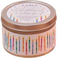 Langs Soy Candle Tin Birthday Wish Poppy & Ginger in White