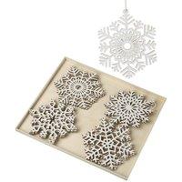 Garden Greatness Set Of 12 Hanging Wooden Snowflakes in Brown | Size: 1 Pack