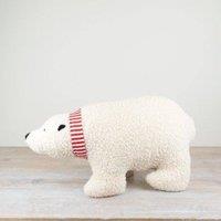 Garden Greatness Snuggle Polar Bear Christmas Cushion in White | Size: 1 Pack