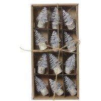 Garden Greatness 12 Pack Silver Fir Tree Decorations | Size: 1 Pack