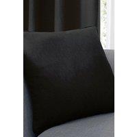 Fusion 'Sorbonne' Luxury Plain Dyed Filled Cushion 100% Cotton in Black | Size: 43 cm x 43 cm