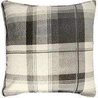 Fusion 'Balmoral Tartan' Warm Woven Check 100% Cotton Filled Cushion in Dark Grey | Size: 43 cm x 43 cm
