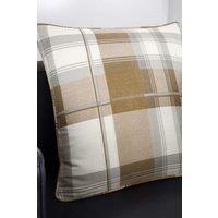 Fusion 'Balmoral Tartan' Warm Woven Check 100% Cotton Filled Cushion in Natural | Size: 43 cm x 43 cm
