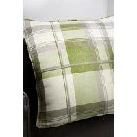 Fusion 'Balmoral Tartan' Warm Woven Check 100% Cotton Filled Cushion in Green | Size: 43 cm x 43 cm