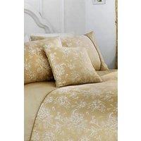 Dreams & Drapes 'Jasmine' Floral Jacquard Filled Cushion in Beige | Size: 43 cm x 43 cm