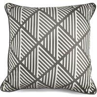 Fusion 'Brooklyn' 100% Cotton Geometric Print Filled Cushion in Grey | Size: 43 cm x 43 cm