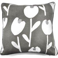 Fusion 'Alabar' 100% Cotton floral Silhouette Print Filled Cushion in Grey | Size: 43 cm x 43 cm