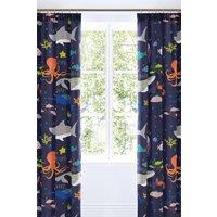 Bedlam 'Sea Life' Lined Pencil Pleat Curtains | Size: 168 cm width x 183 cm drop