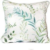 Fusion 'Fernworthy' Spring Breeze Botanical Print Filled Cushion 100% Cotton in Green | Size: 43 cm x 43 cm