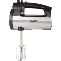 Tower T12016 Stainless Steel Hand Mixer, 2-in-1 mixer, 300W, stainless steel in Metallics
