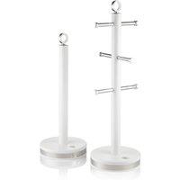Swan Serenity Towel Pole & Mug Tree Set, White SWKA18537WHT | Size: A