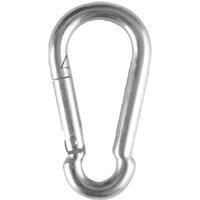 Primrose Silver Galvanised Steel Snap Hook Carabiner Shade Sail Accessory 8x4cm in Metallic Silver | Size: 8x4 cm
