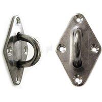 Primrose Silver Stainless Steel Diamond Pad Eye Shade Sail Fitting Fixing Addon in Metallic Silver