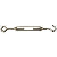 Primrose Silver Galvanised Steel Hook + Eye Turnbuckle Shade Sail Fixing Addon in Metallic Silver