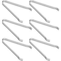 Rink Drink Stainless Steel Ice Tongs - 16cm - Silver - Pack of 6