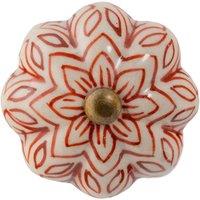 Nicola Spring Floral Ceramic Cabinet Knob in Dark Red | Size: 1000mm x 500mm