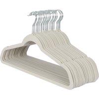 Harbour Housewares 25x Velvet Hangers - Non-Slip Coat Clothes Hangers with Trouser Bar in Grey