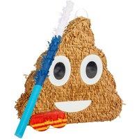 Fax Potato 3pc Poop Emoji Pinata Set with Stick & Blindfold in Blue